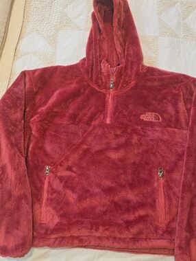 The North Face Osito Pinkish Red Fleece Half-Zip Cropped Hoodie